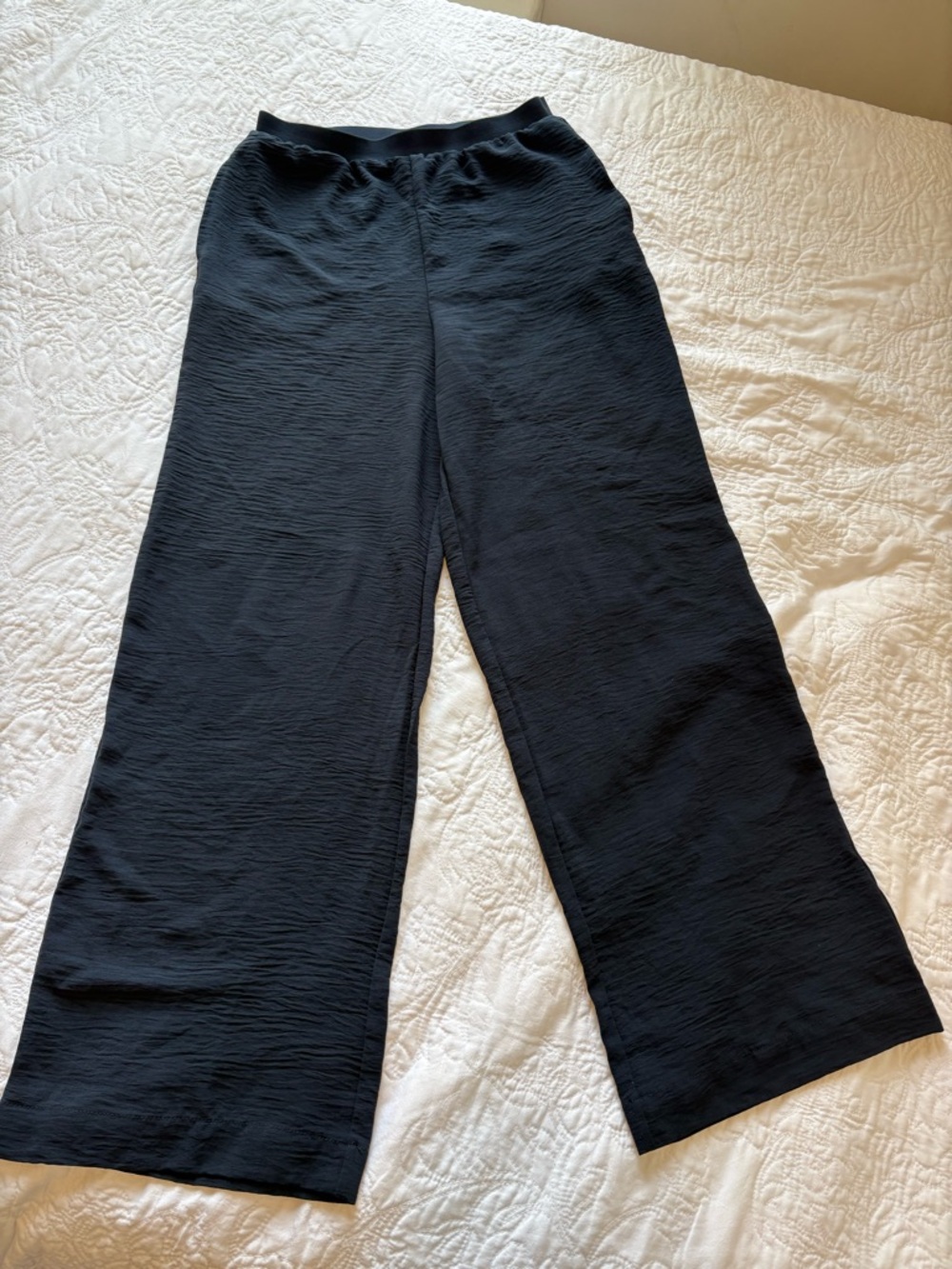 Mango Wide Leg Pants in Navy